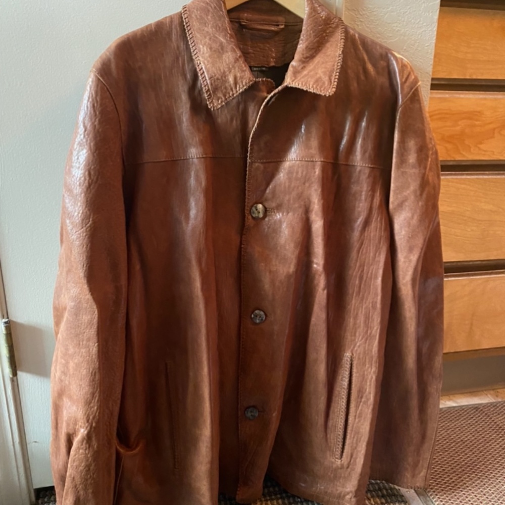 MENS GENUIN SOFT LEATHER BLAZER WORN LOOK